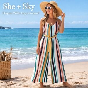 She + Sky | Multicolor Striped Jumpsuit